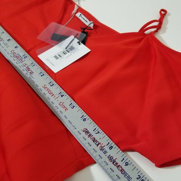 $495 NWT Alexander Wang Sz 2 Stretch Cold Shoulder Midi Dress Red Scarlet B1 - Picture 5 of 7